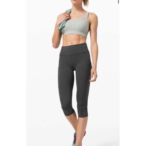 Lululemon Fast & Free High Rise Crop 19" 7 Pocket Leggings Graphite Grey Size 4